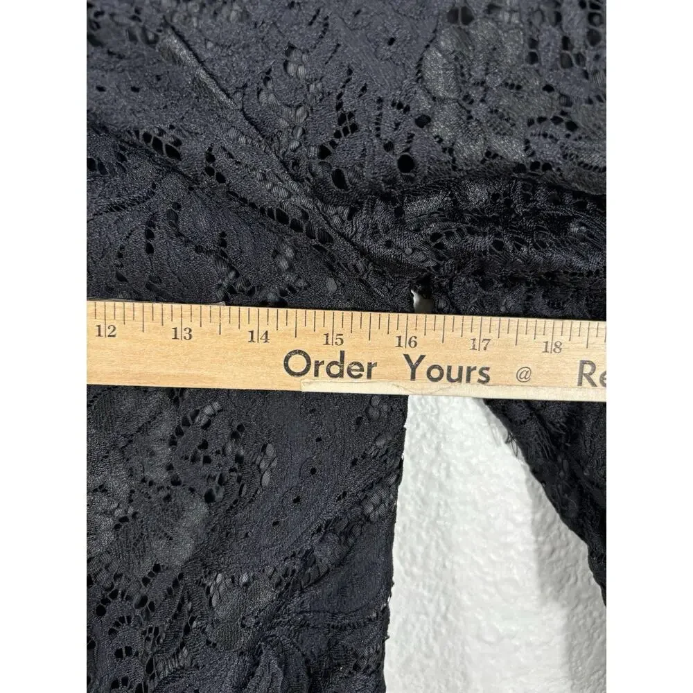 Anthropologie Leifsdottir Lace Mini‎ Dress Size 0 Black Lace 3/4 Sleeve